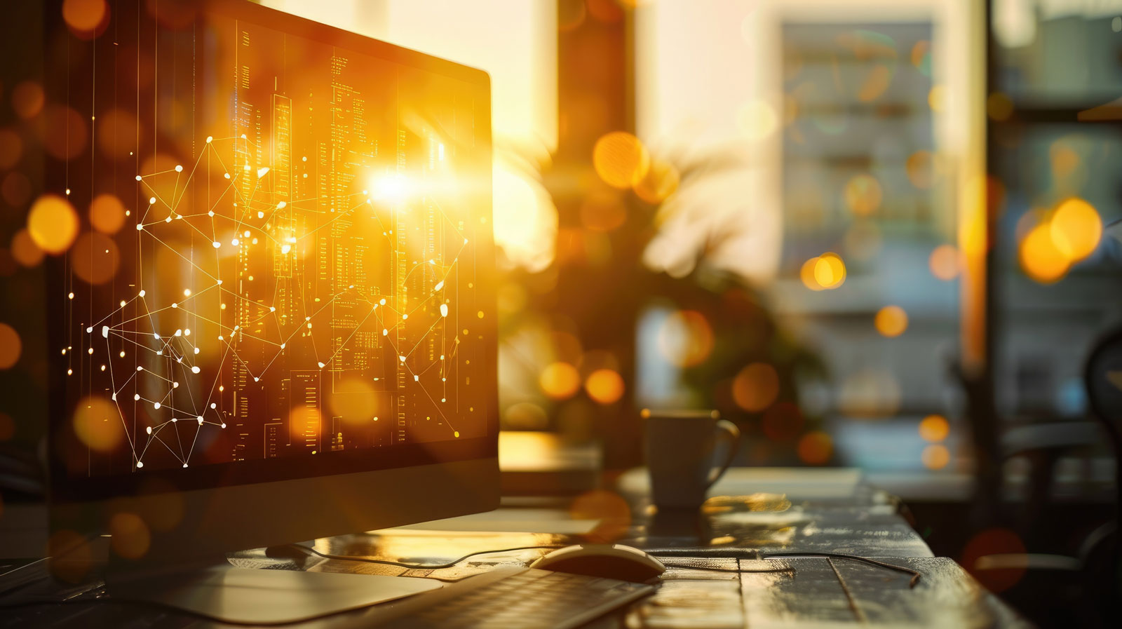 Moderner Arbeitsplatz mit Computer, Monitor und technischer Ausstattung – ideal für IT‑Service und produktives Arbeiten.